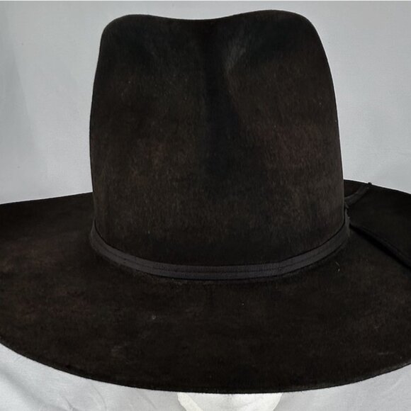 Vtg Dark Brown Resistol 4X Beaver Felt Cowboy Hat 7 1/8 Self Conforming Texas - Picture 1 of 7